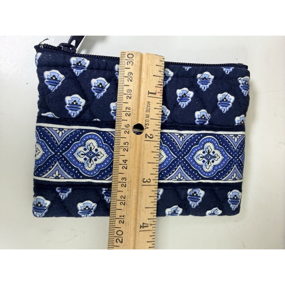 Vera Bradley Blue Quilted Zip Coin Purse - Picture 3 of 4